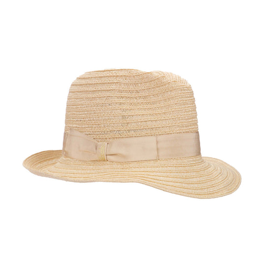 BORSALINO Cappello in paglia pieghevole e con cinta naturale unisex