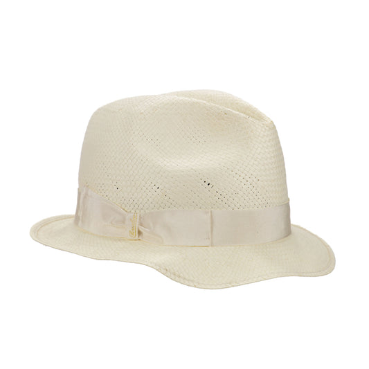 BORSALINO Cappello in paglia naturale e con cinta unisex