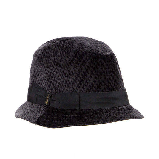 BORSALINO Cappello alla pescatora in velluto grigio e cinta nera unisex