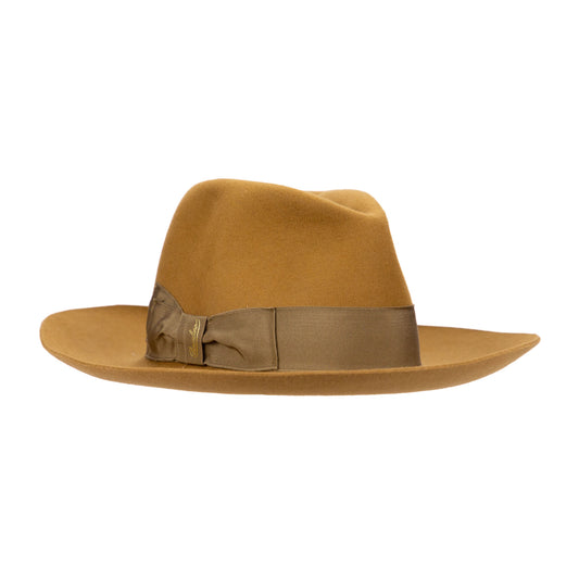 BORSALINO Cappello in feltro tesa larga color cammello
